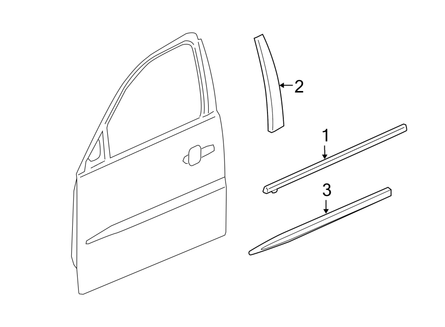 3FRONT DOOR. EXTERIOR TRIM.https://images.simplepart.com/images/parts/motor/fullsize/AH05585.png