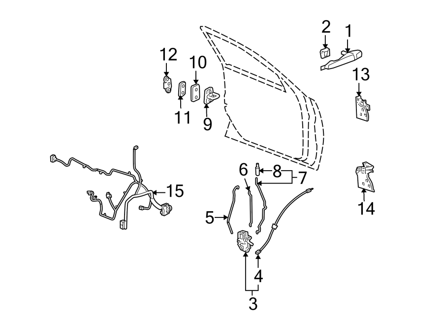 Diagram FRONT DOOR. LOCK & HARDWARE. for your 2013 Chevrolet Spark   