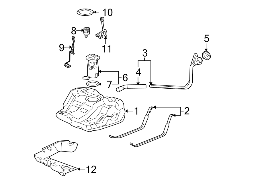 Diagram FUEL SYSTEM COMPONENTS. for your 2022 GMC Yukon   