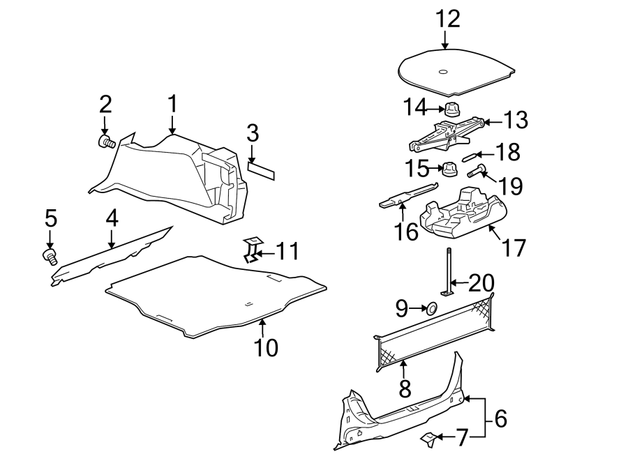 Diagram REAR BODY & FLOOR. INTERIOR TRIM. for your 2014 Buick Enclave    