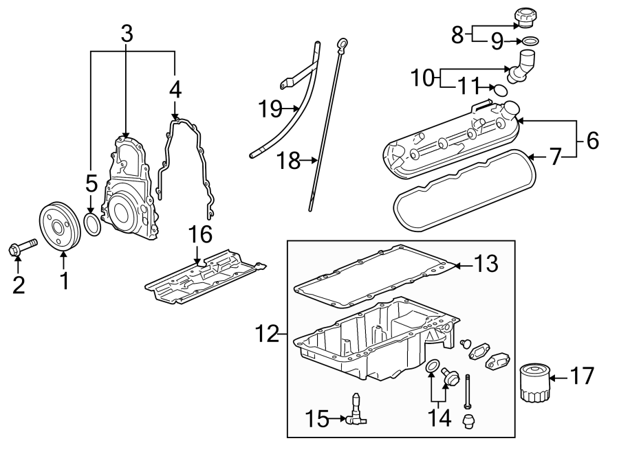 Diagram ENGINE / TRANSAXLE. ENGINE PARTS. for your 2006 Chevrolet Trailblazer EXT   