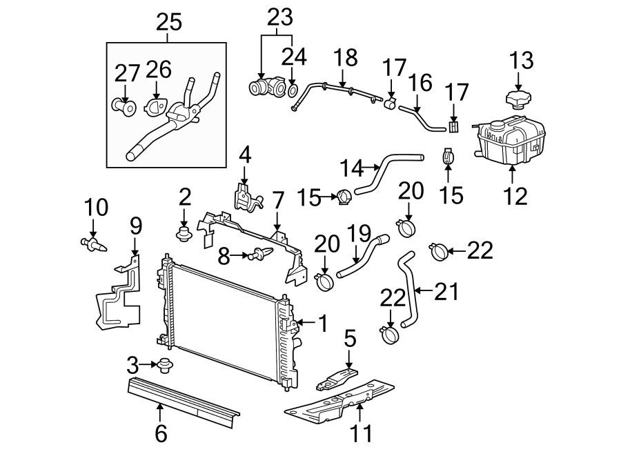 Diagram RADIATOR & COMPONENTS. for your 2019 Chevrolet Equinox   