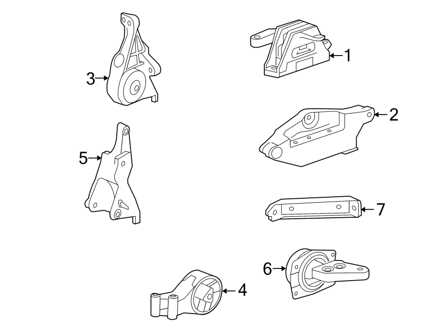 Diagram ENGINE / TRANSAXLE. ENGINE & TRANS MOUNTING. for your 2010 Chevrolet Aveo    