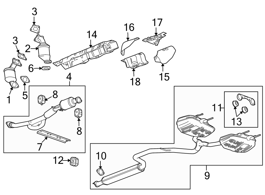 Diagram EXHAUST SYSTEM. EXHAUST COMPONENTS. for your 2012 Chevrolet Camaro   