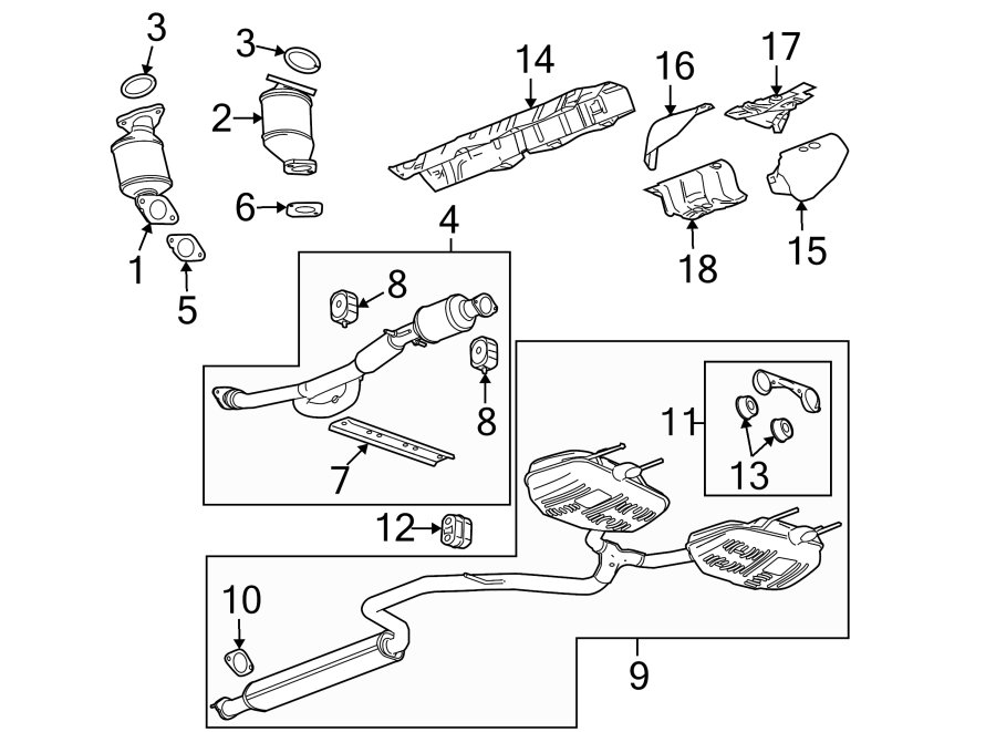 Diagram Exhaust system. Exhaust components. for your 2022 Chevrolet Camaro  ZL1 Convertible 