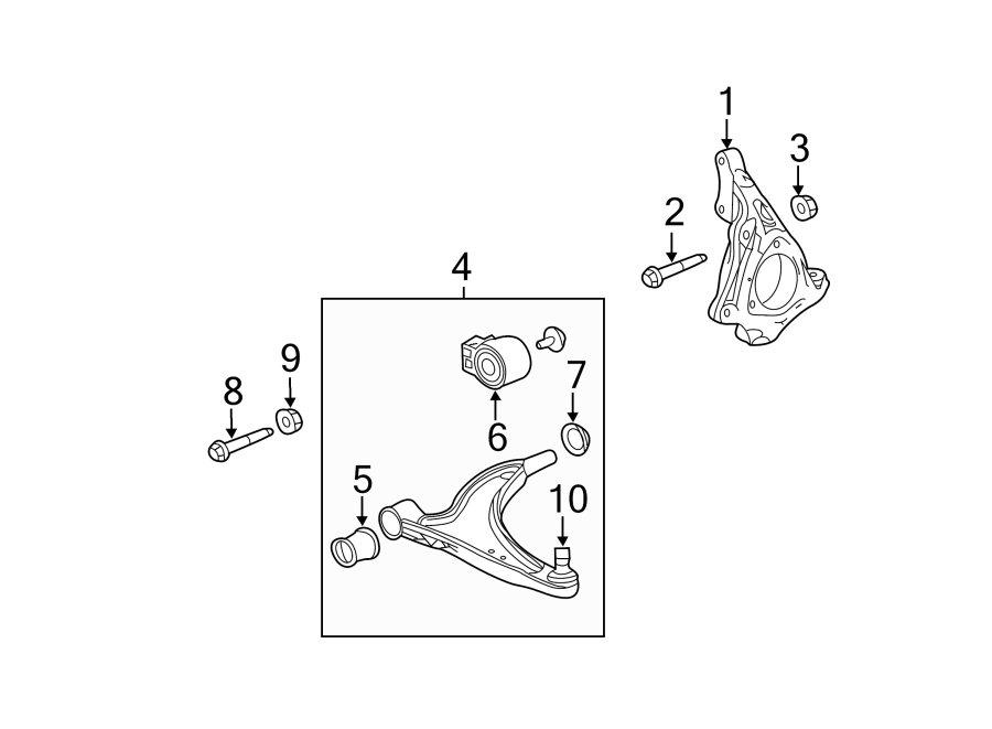 Diagram FRONT SUSPENSION. SUSPENSION COMPONENTS. for your 2019 GMC Sierra 2500 HD 6.0L Vortec V8 CNG A/T 4WD SLT Extended Cab Pickup Fleetside 