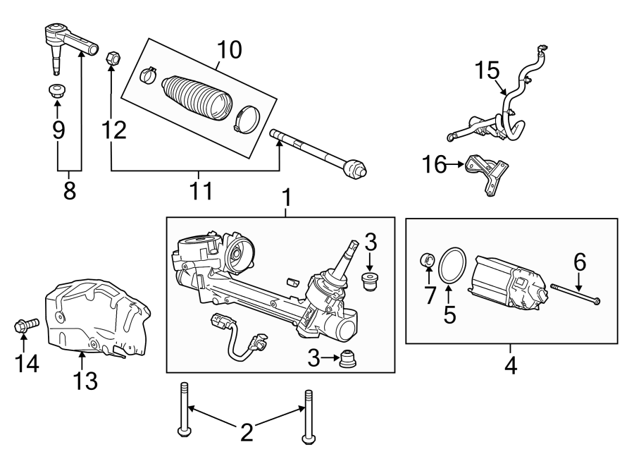 Diagram STEERING GEAR & LINKAGE. for your 2018 Chevrolet Equinox  L Sport Utility 