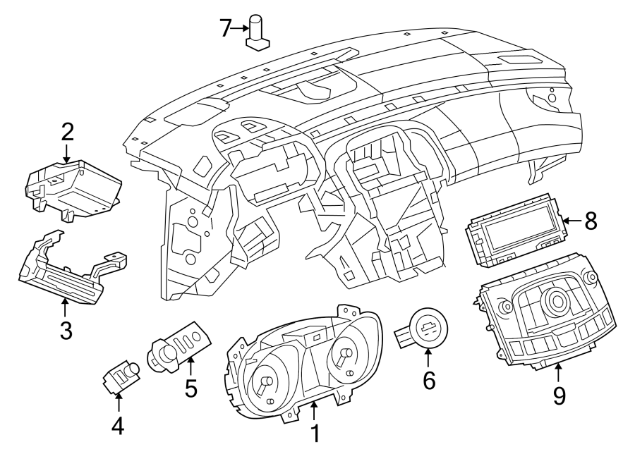 Diagram INSTRUMENT PANEL. CLUSTER & SWITCHES. for your 2017 Chevrolet Spark   