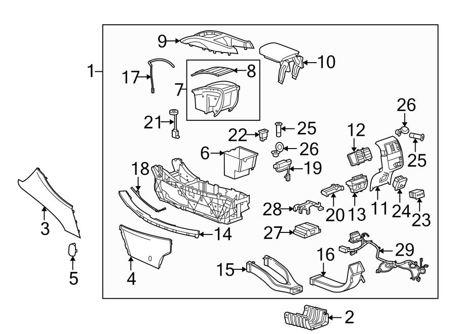 Diagram CENTER CONSOLE. for your Cadillac ATS  