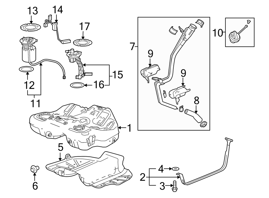 Diagram FUEL SYSTEM COMPONENTS. for your 1998 GMC Yukon   