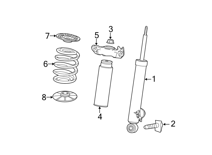 Diagram REAR SUSPENSION. SHOCKS & COMPONENTS. for your 2011 GMC Sierra 2500 HD 6.0L Vortec V8 FLEX A/T RWD SLE Crew Cab Pickup 