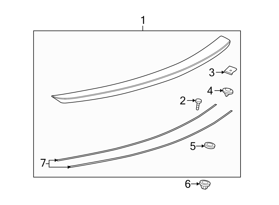 Diagram TRUNK LID. SPOILER. for your 2001 Chevrolet Blazer LT Sport Utility 4.3L Vortec V6 A/T 4WD 