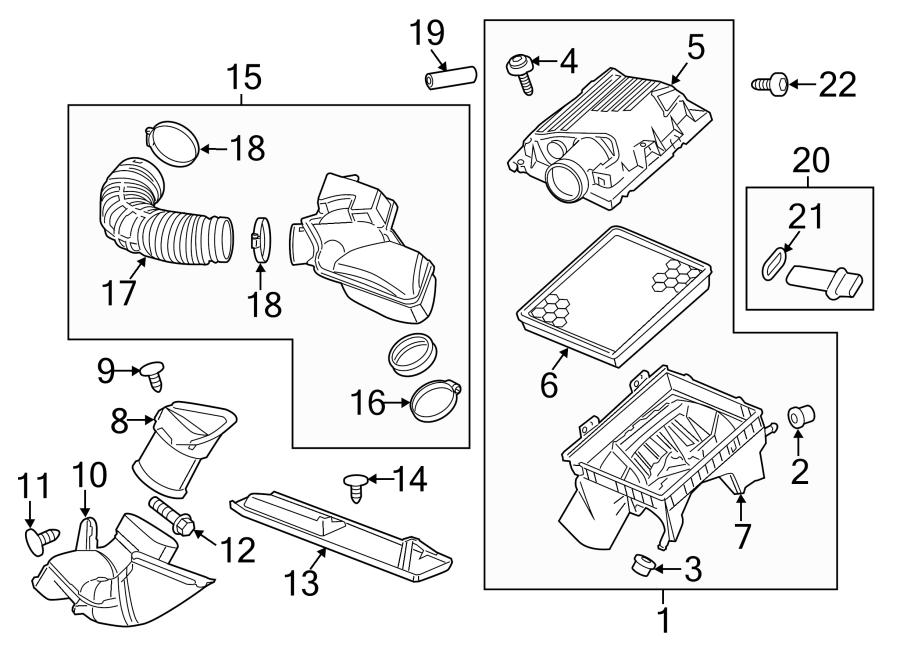 Diagram ENGINE / TRANSAXLE. AIR INTAKE. for your 2020 Chevrolet Spark   