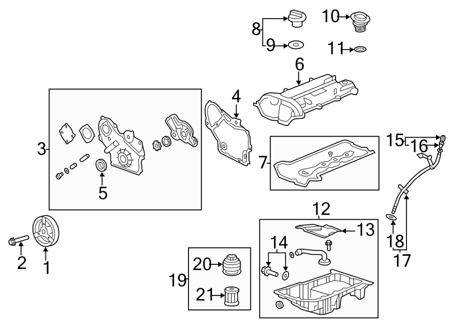 Diagram ENGINE / TRANSAXLE. ENGINE PARTS. for your 2005 Chevrolet Express 3500   