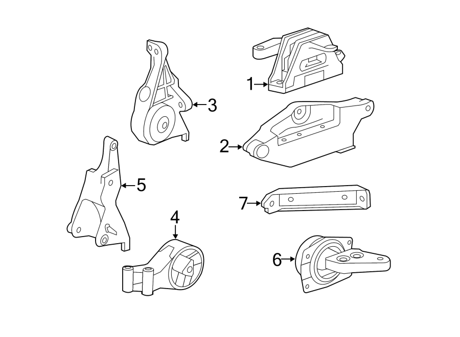 Diagram ENGINE / TRANSAXLE. ENGINE & TRANS MOUNTING. for your 2004 GMC Sierra 2500 HD 6.0L Vortec V8 CNG M/T 4WD SLT Extended Cab Pickup Fleetside 