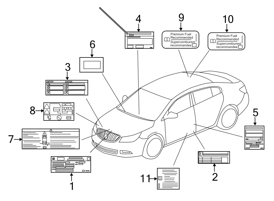 Diagram INFORMATION LABELS. for your 2022 Chevrolet Silverado 1500 LTD LT Trail Boss Crew Cab Pickup Fleetside  