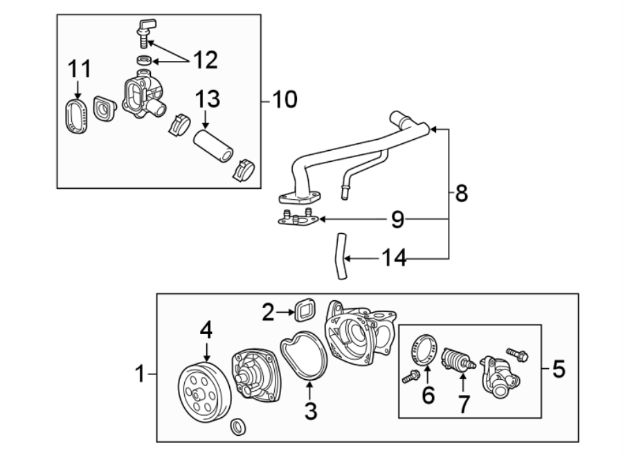 Diagram WATER PUMP. for your 2021 Chevrolet Camaro LT Coupe 2.0L Ecotec A/T 