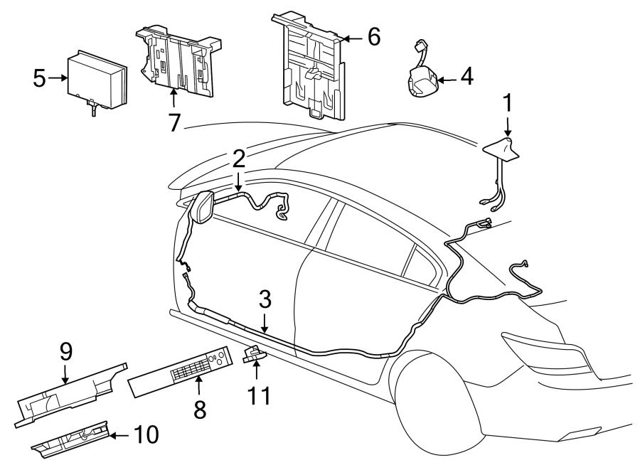 Diagram COMMUNICATION SYSTEM COMPONENTS. for your 2018 Chevrolet Equinox LS Sport Utility 1.5L Ecotec A/T FWD 