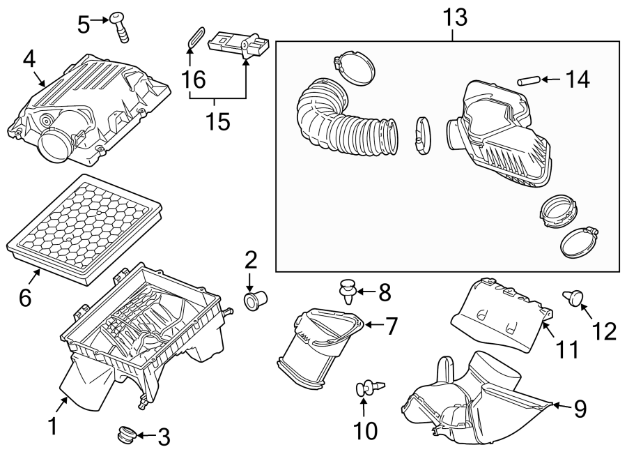 Diagram ENGINE / TRANSAXLE. AIR INTAKE. for your 2017 Chevrolet Spark   