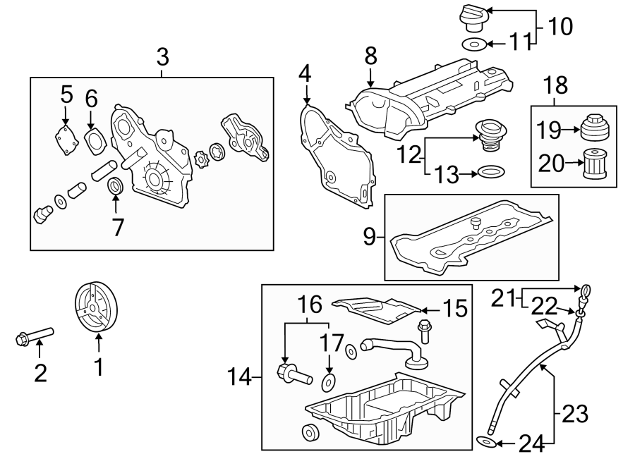 Diagram ENGINE / TRANSAXLE. ENGINE PARTS. for your Buick