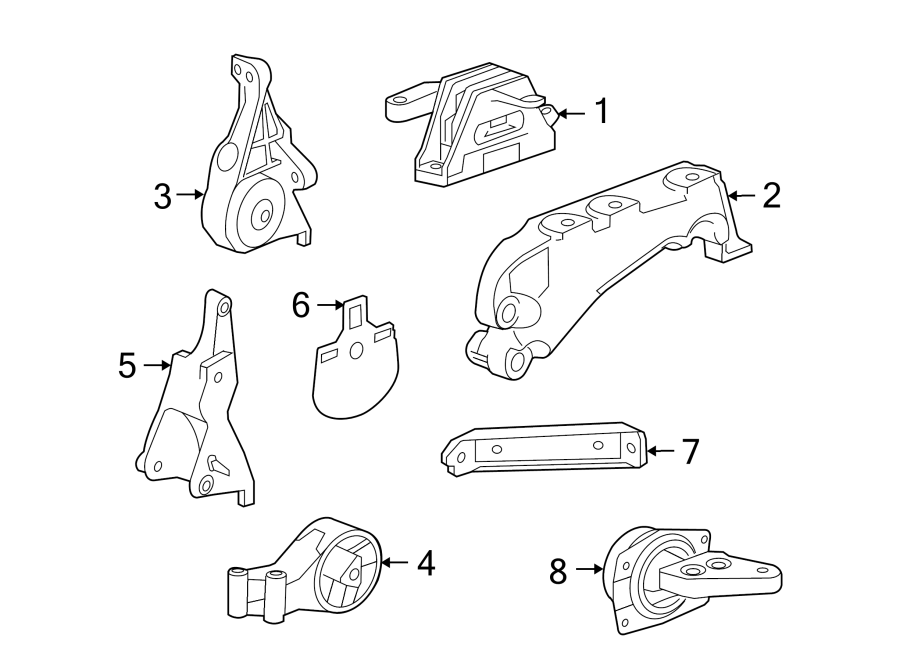 Diagram ENGINE / TRANSAXLE. ENGINE & TRANS MOUNTING. for your 2008 Chevrolet Corvette   