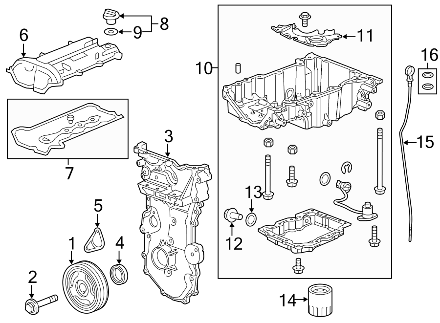 Diagram ENGINE / TRANSAXLE. ENGINE PARTS. for your Cadillac XT4  