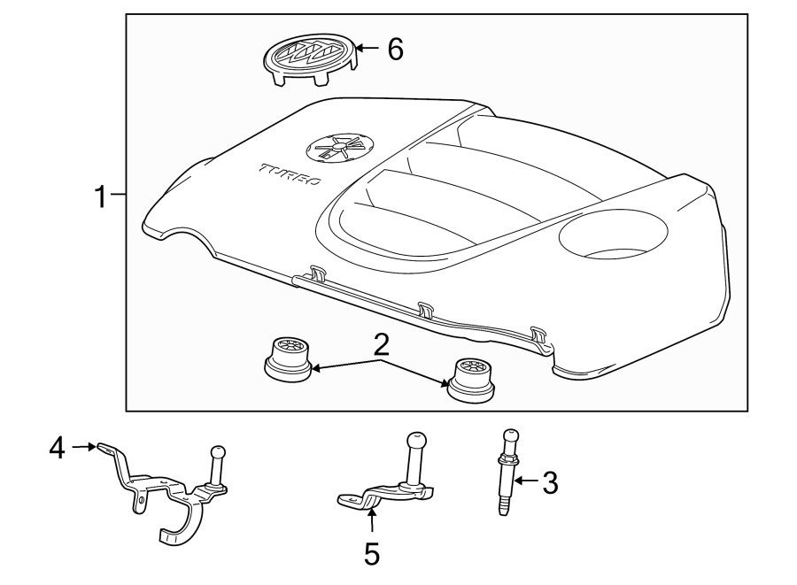 Diagram ENGINE / TRANSAXLE. ENGINE APPEARANCE COVER. for your 2012 GMC Sierra 2500 HD 6.0L Vortec V8 FLEX A/T RWD SLE Extended Cab Pickup Fleetside 