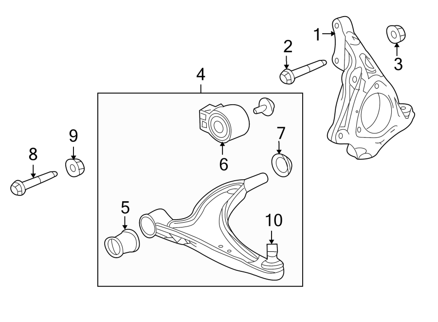 Diagram FRONT SUSPENSION. SUSPENSION COMPONENTS. for your 2004 GMC Sierra 2500 HD 6.6L Duramax V8 DIESEL A/T 4WD SLE Crew Cab Pickup 