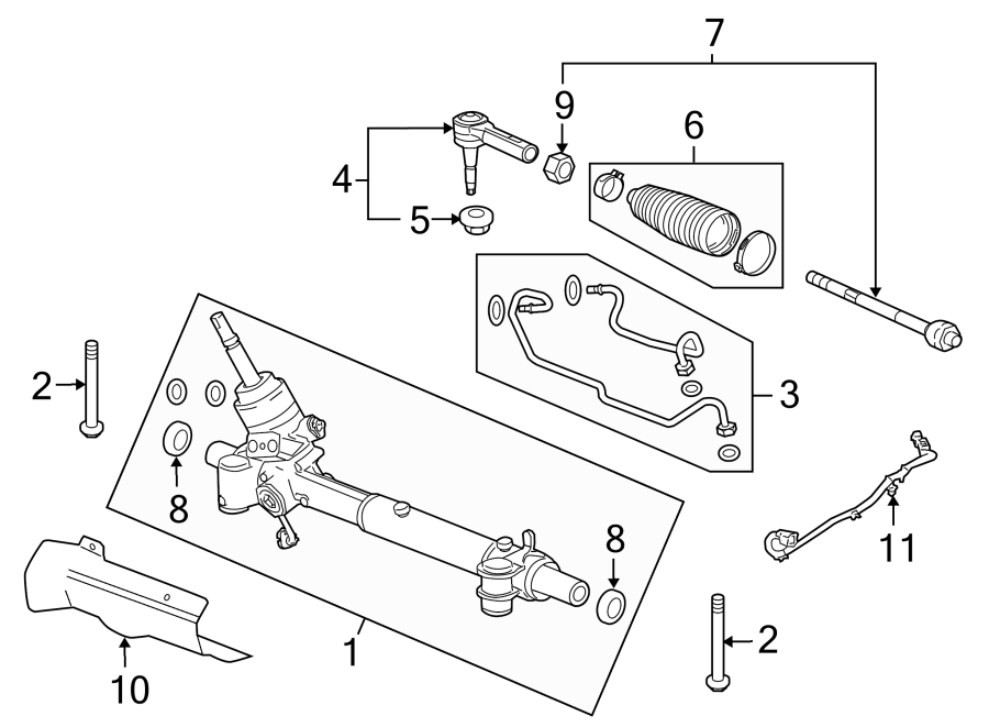 Diagram STEERING GEAR & LINKAGE. for your 2014 Chevrolet Camaro 3.6L V6 A/T LT Convertible 