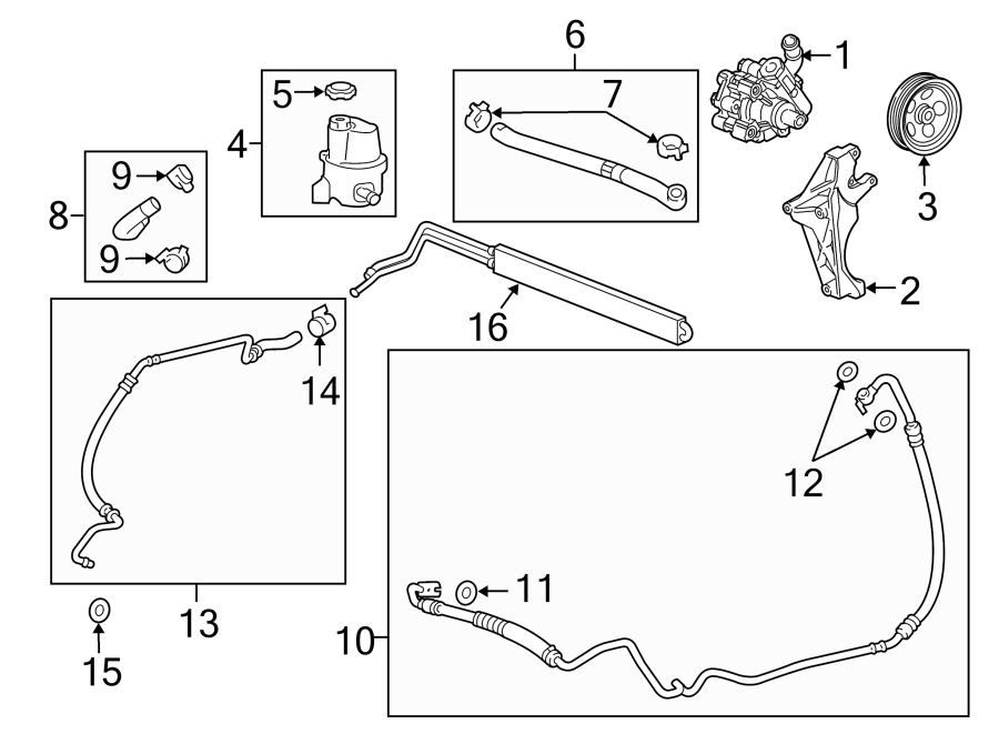 Diagram STEERING GEAR & LINKAGE. PUMP & HOSES. for your 1984 Chevrolet Celebrity Base Wagon 2.8L Chevrolet V6 A/T 