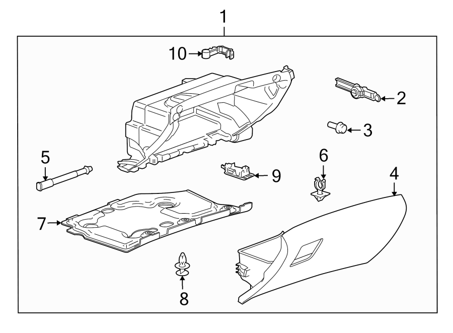 9Instrument panel. Seats & tracks. Glove box.https://images.simplepart.com/images/parts/motor/fullsize/AH11400.png