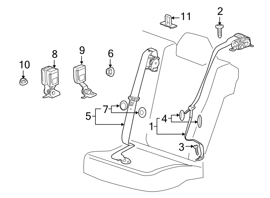 1RESTRAINT SYSTEMS. REAR SEAT BELTS.https://images.simplepart.com/images/parts/motor/fullsize/AH11435.png