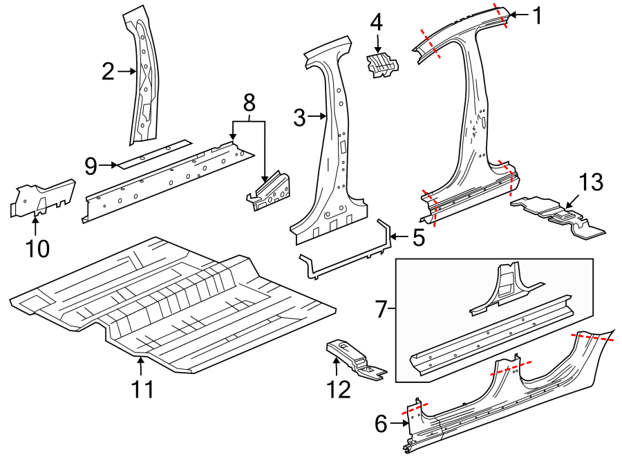 8PILLARS. ROCKER & FLOOR. CENTER PILLAR & ROCKER.https://images.simplepart.com/images/parts/motor/fullsize/AH11500.png