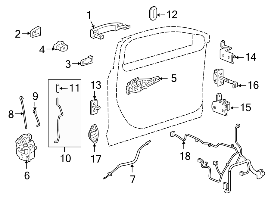 Diagram FRONT DOOR. LOCK & HARDWARE. for your Buick Century  