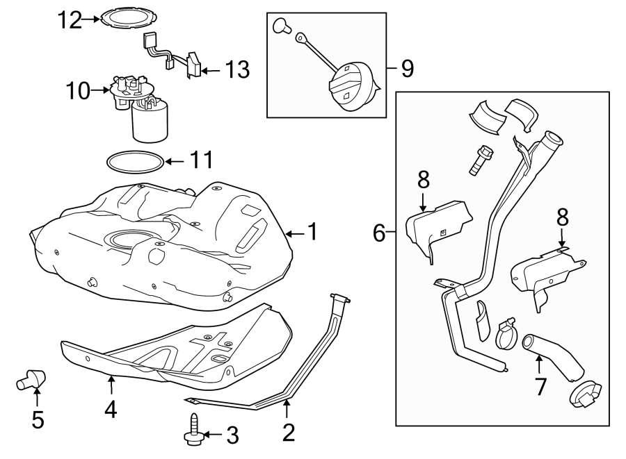 Diagram FUEL SYSTEM COMPONENTS. for your 2009 GMC Yukon   