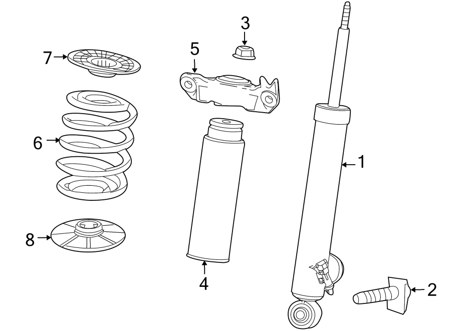 Diagram REAR SUSPENSION. SHOCKS & COMPONENTS. for your 2017 GMC Sierra 2500 HD 6.0L Vortec V8 A/T 4WD Base Crew Cab Pickup Fleetside 