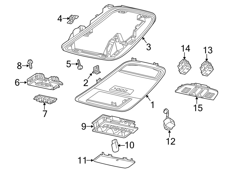 Diagram OVERHEAD CONSOLE. for your 2021 Cadillac XT4   