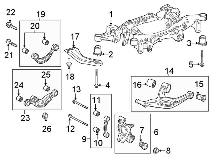 Diagram REAR SUSPENSION. SUSPENSION COMPONENTS. for your 2011 GMC Sierra 2500 HD 6.0L Vortec V8 FLEX A/T 4WD SLT Crew Cab Pickup 