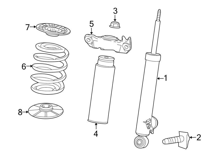 Diagram REAR SUSPENSION. SHOCKS & COMPONENTS. for your 2017 GMC Sierra 2500 HD 6.0L Vortec V8 A/T 4WD Base Crew Cab Pickup Fleetside 