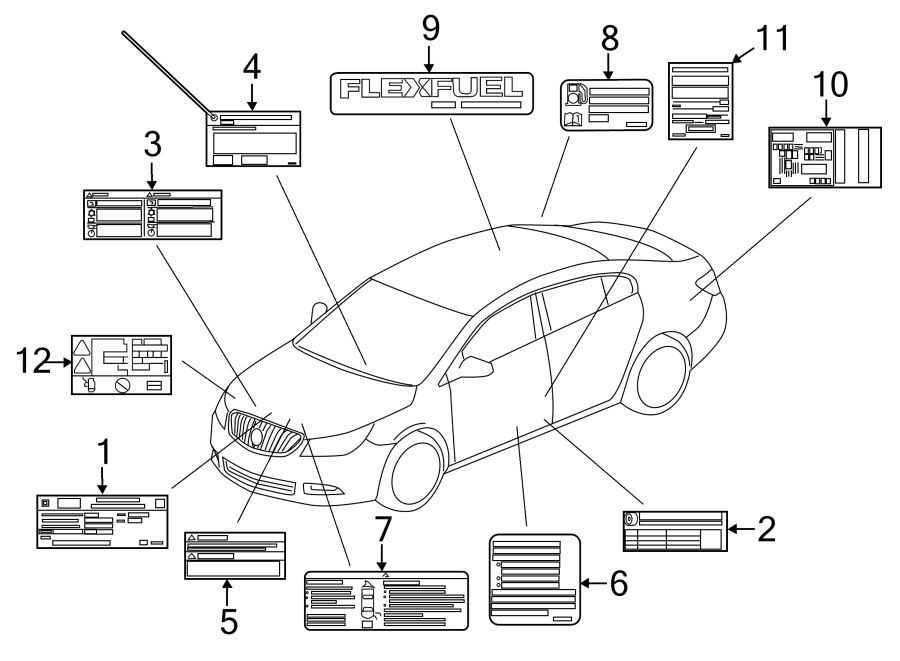 Diagram INFORMATION LABELS. for your 2019 Chevrolet Silverado   