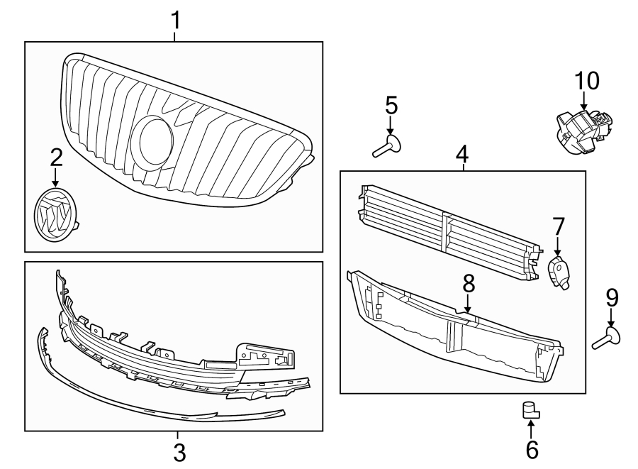 Diagram FRONT BUMPER & GRILLE. GRILLE & COMPONENTS. for your 2017 Chevrolet Spark   