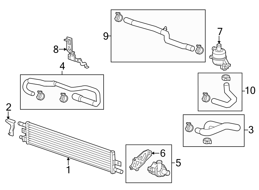 Diagram RADIATOR & COMPONENTS. for your 2018 Chevrolet Equinox   