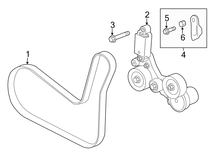 Diagram BELTS & PULLEYS. for your Cadillac Escalade EXT  