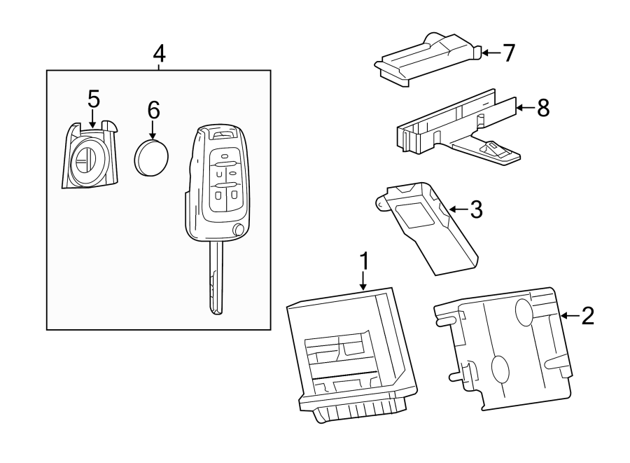 Diagram KEYLESS ENTRY COMPONENTS. for your 2017 Chevrolet Spark  LT Hatchback 