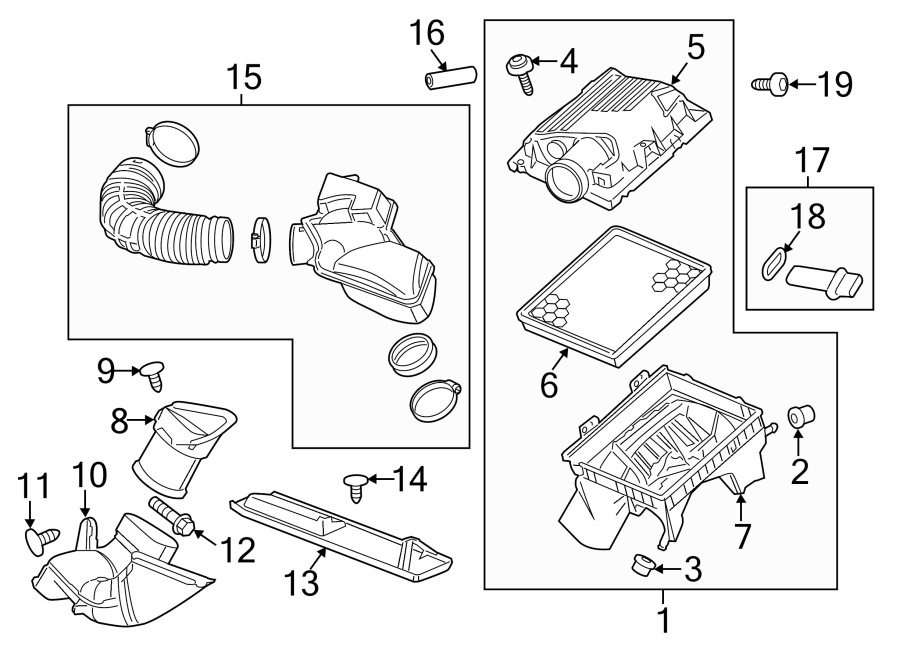 Diagram ENGINE / TRANSAXLE. AIR INTAKE. for your 2016 Chevrolet Spark 1.4L Ecotec M/T LS Hatchback 