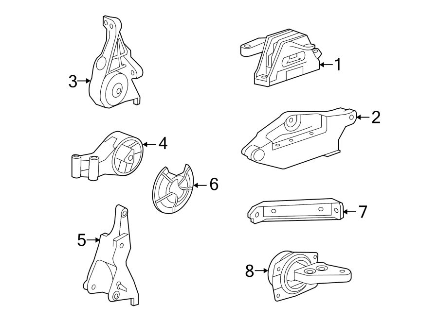 Diagram ENGINE / TRANSAXLE. ENGINE & TRANS MOUNTING. for your 2002 Chevrolet Camaro  Z28 Coupe 