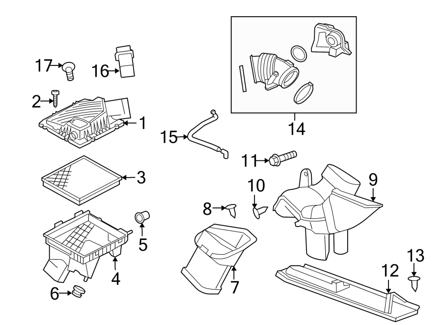 Diagram ENGINE / TRANSAXLE. AIR INTAKE. for your 2021 Chevrolet Spark   