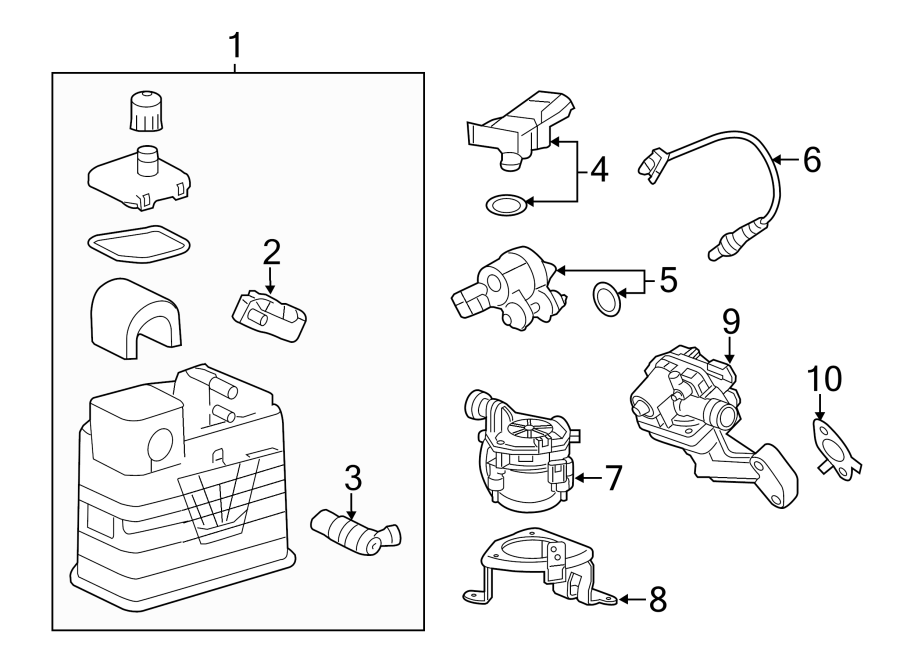 1EMISSION SYSTEM. EMISSION COMPONENTS.https://images.simplepart.com/images/parts/motor/fullsize/AH14312.png