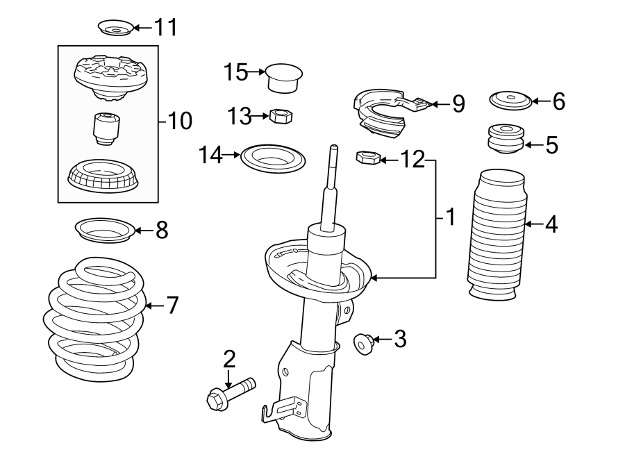 Diagram FRONT SUSPENSION. STRUTS & COMPONENTS. for your 2012 GMC Sierra 2500 HD 6.0L Vortec V8 FLEX A/T RWD WT Standard Cab Pickup Fleetside 