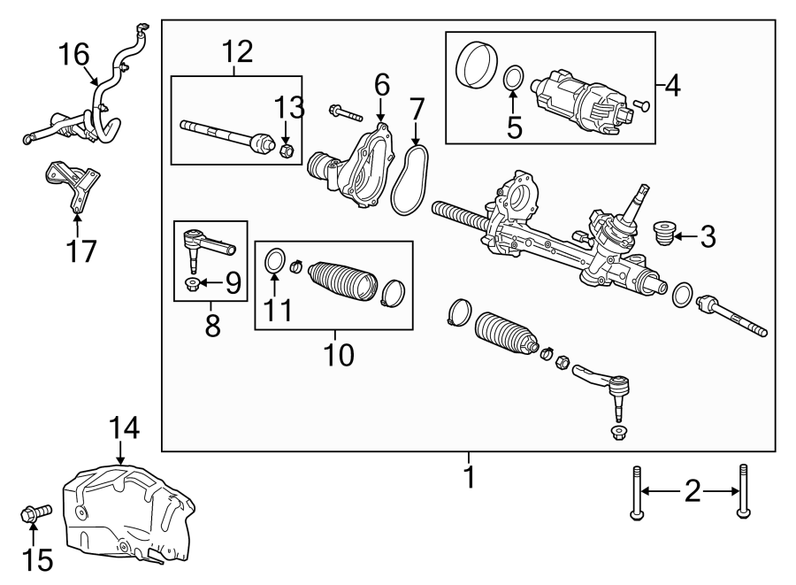 Diagram STEERING GEAR & LINKAGE. for your 2015 GMC Sierra 2500 HD 6.6L Duramax V8 DIESEL A/T RWD SLE Standard Cab Pickup Fleetside 